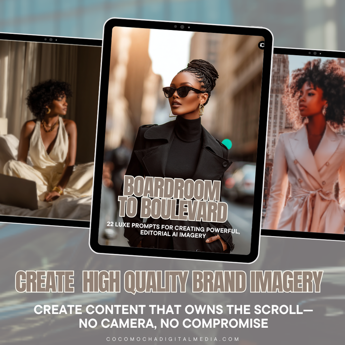BOARDROOM TO BOULEVARD | 22 Luxe Prompts for Creating Powerful, Editorial AI Imagery