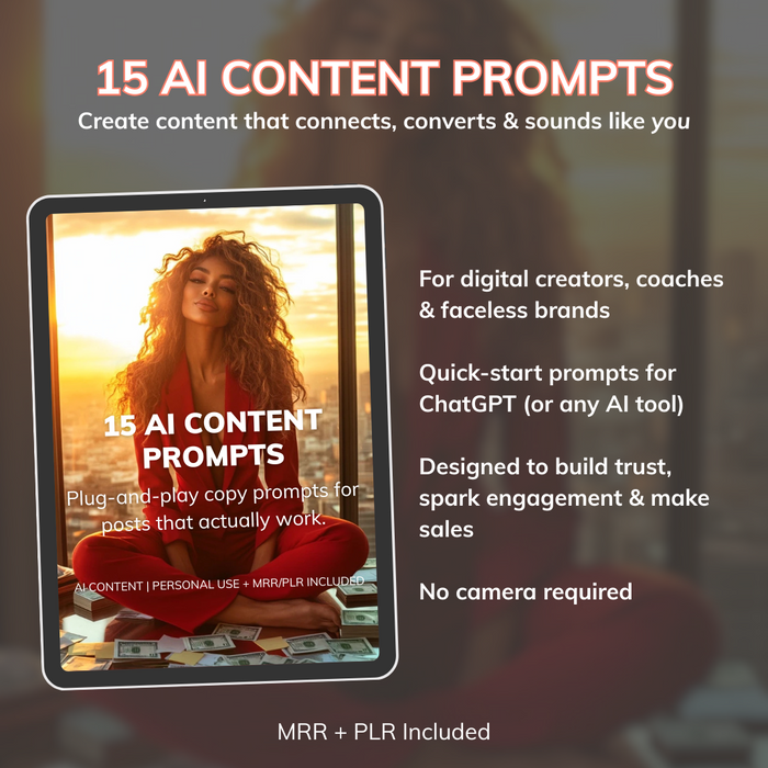 15 AI PROMPTS FOR HIGH CONVERTING CONTENT